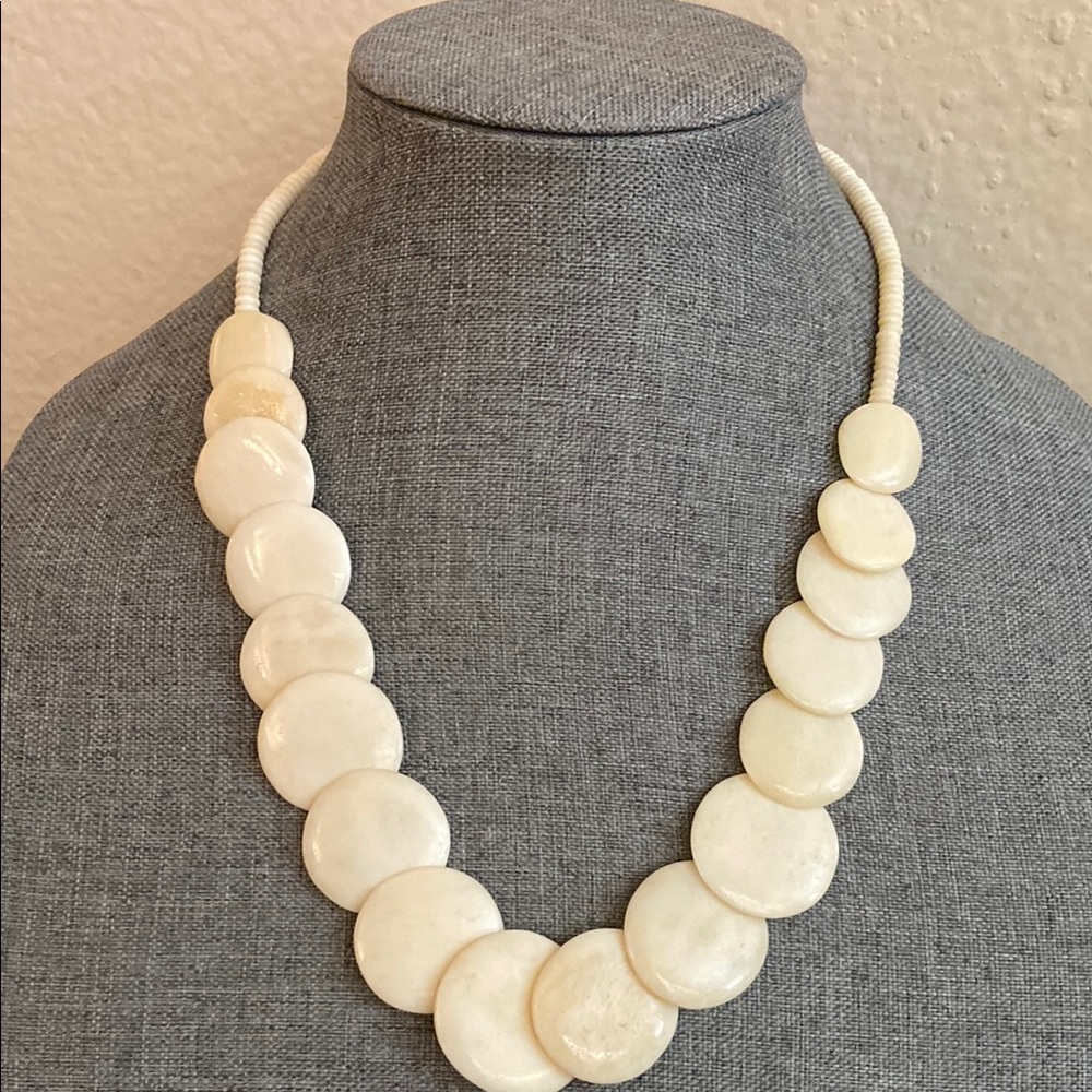 Vintage ZAD Graduated Bone Statement Necklace
